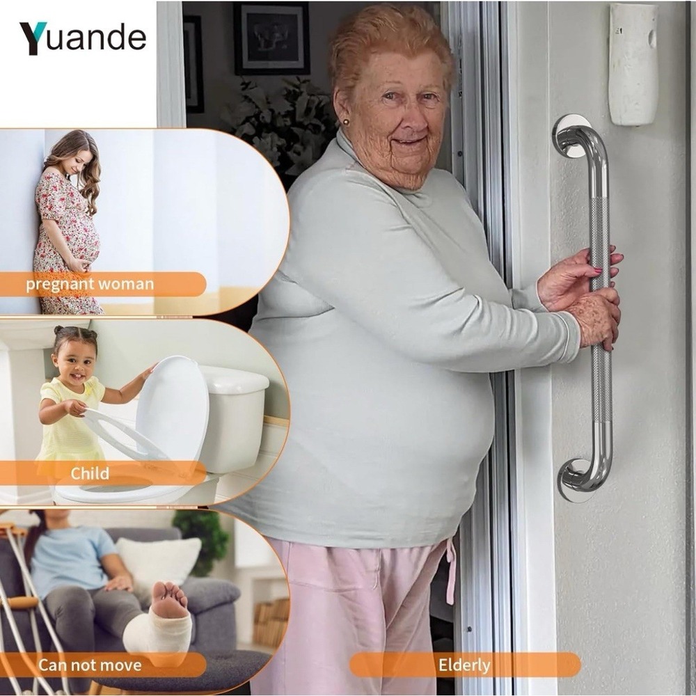 4 Pack 24 Inch Shower Grab Bar, YuanDe Chrome Bathroom Grab Bar Handle - Picture 4 of 6